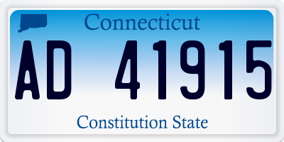 CT license plate AD41915