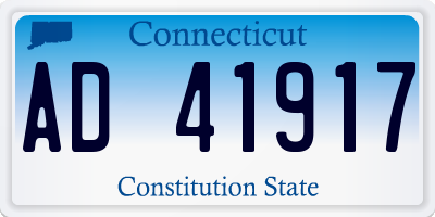 CT license plate AD41917
