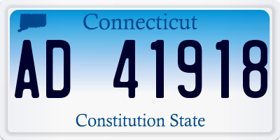CT license plate AD41918