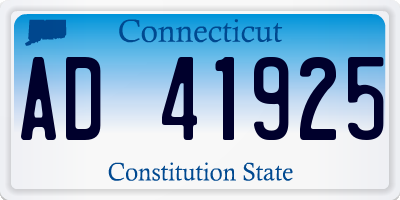 CT license plate AD41925