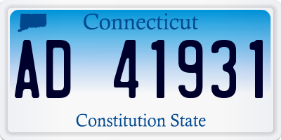 CT license plate AD41931