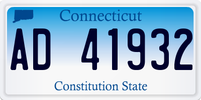 CT license plate AD41932