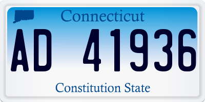 CT license plate AD41936