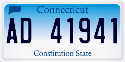CT license plate AD41941