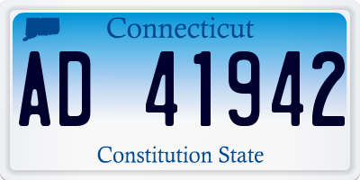 CT license plate AD41942