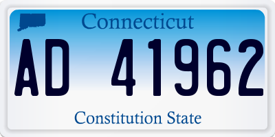 CT license plate AD41962