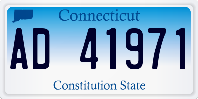 CT license plate AD41971