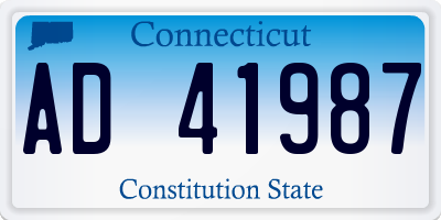 CT license plate AD41987