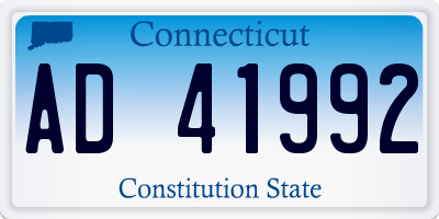 CT license plate AD41992