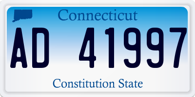 CT license plate AD41997