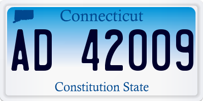 CT license plate AD42009