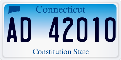CT license plate AD42010