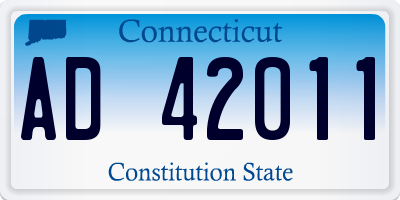 CT license plate AD42011