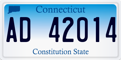 CT license plate AD42014