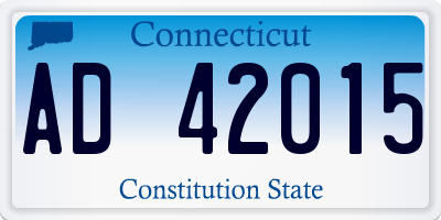 CT license plate AD42015