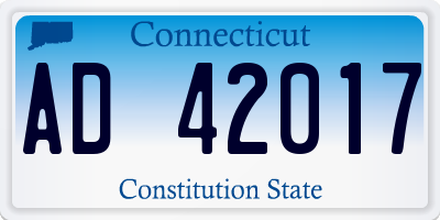 CT license plate AD42017