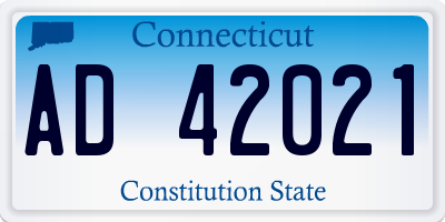 CT license plate AD42021