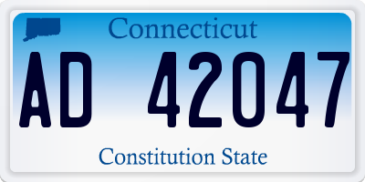 CT license plate AD42047