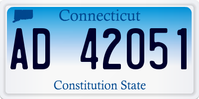 CT license plate AD42051