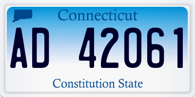 CT license plate AD42061
