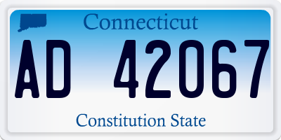 CT license plate AD42067