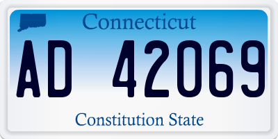 CT license plate AD42069