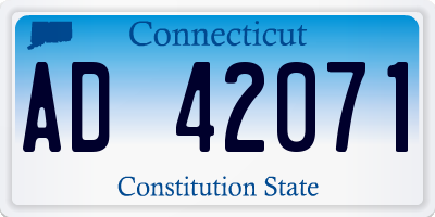 CT license plate AD42071