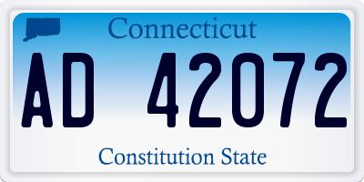 CT license plate AD42072