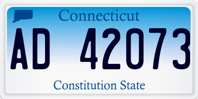 CT license plate AD42073