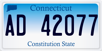 CT license plate AD42077