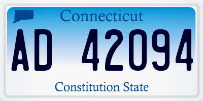 CT license plate AD42094