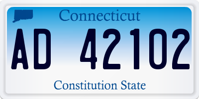 CT license plate AD42102