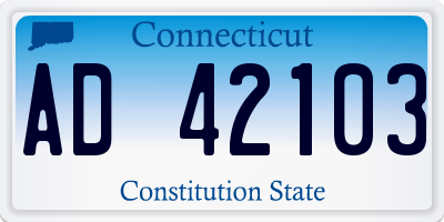 CT license plate AD42103