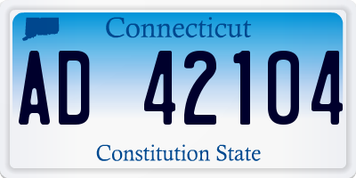 CT license plate AD42104