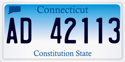 CT license plate AD42113