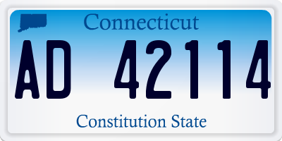 CT license plate AD42114