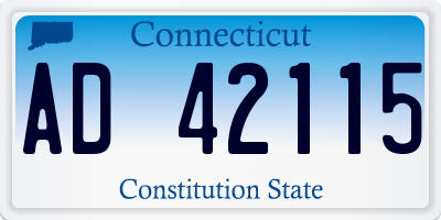 CT license plate AD42115