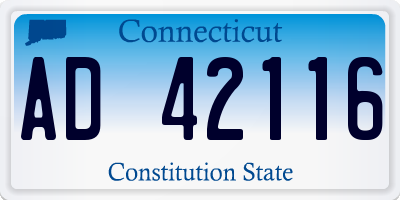 CT license plate AD42116