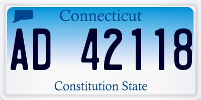CT license plate AD42118
