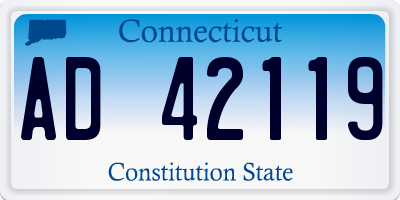 CT license plate AD42119