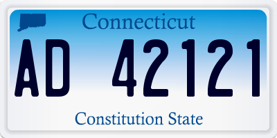 CT license plate AD42121