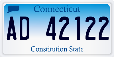 CT license plate AD42122
