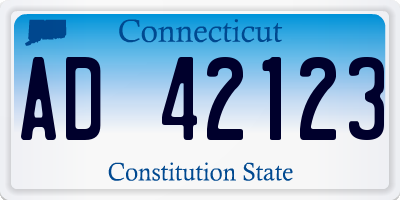 CT license plate AD42123