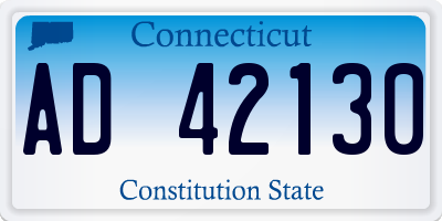 CT license plate AD42130