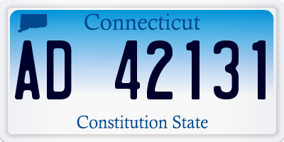 CT license plate AD42131