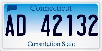 CT license plate AD42132
