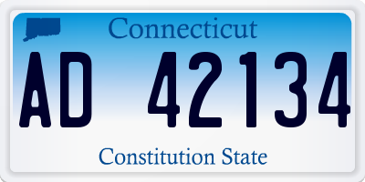 CT license plate AD42134
