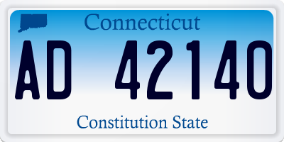 CT license plate AD42140