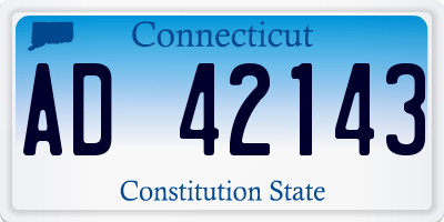 CT license plate AD42143