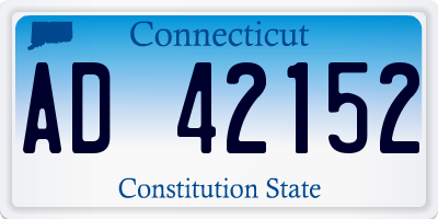 CT license plate AD42152